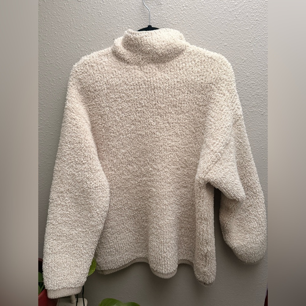 BNWOT Aerie Cream Teddy Quarter-Zip Jacket - Picture 7 of 7